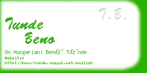 tunde beno business card